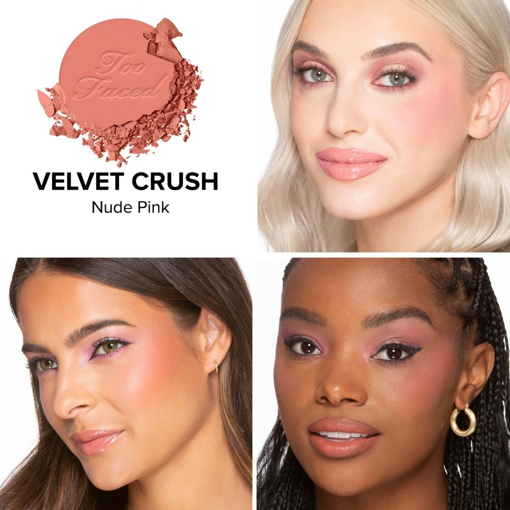 NEW! Too Faced Pink Blush Velvet Finish - Picture 4 of 4